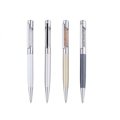 Promotional women beautiful metal shiny crystal diamond top ballpoint pen