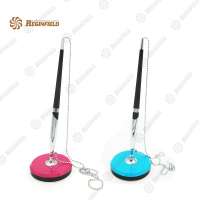 Colorful metal office hotel stick desk stand ballpoint counter bank table with chain