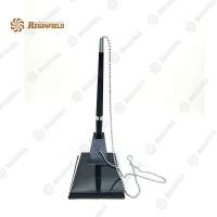 Wholesale metal office hotel stick stand counter desk table ball pen with chain