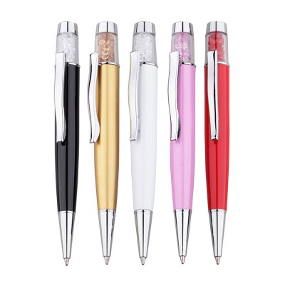 Wholesale luxury cute beautiful fashion metal pink diamond crystal ball pen